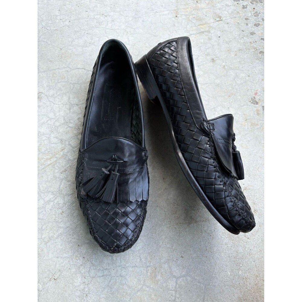 Cole Haan Resort Vintage Basket Weave Loafers Woven Black Leather Old Money 11